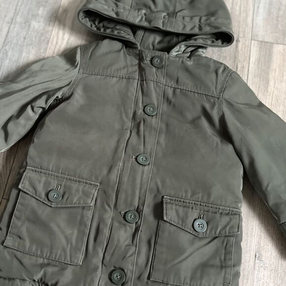GAP Olive Green Water Resistant Parka Coat Jacket Size 4 - Picture 6 of 6